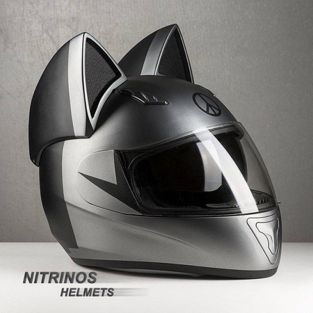 کلاه ایمنی موتورسیکلت با گوش های گربه ای