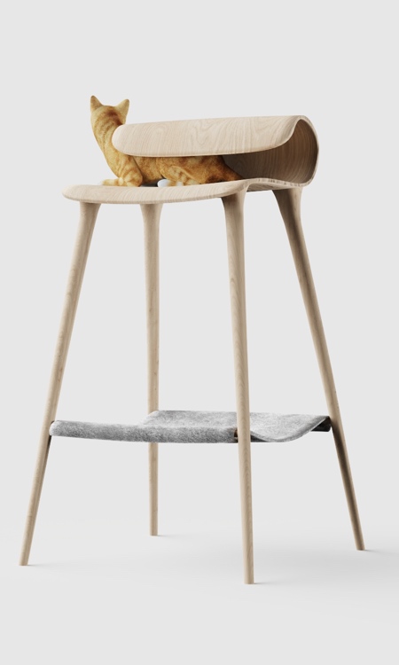 صندلی بلند چوبی گربه