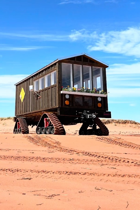 Wooden Cabin on Tracks