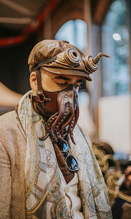 Cthulhu Leather Face Mask with Tentacles