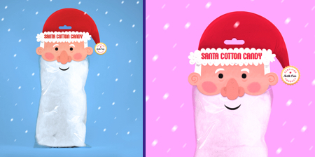 Santa Cotton Candy Packaging