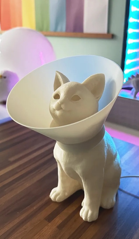 Cat Cone of Shame Lamp