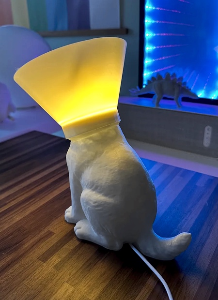 Hellgy Cone of Shame Cat Lamp