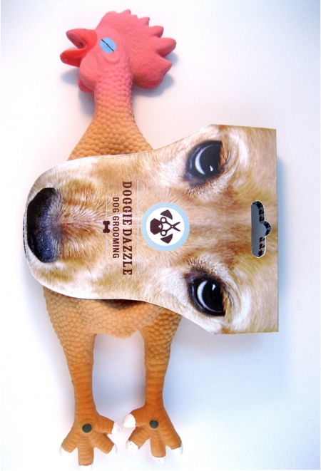 Rubber Chicken Dog Toy Packaging